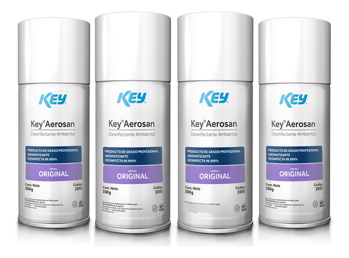 Desinfectante Ambiental En Aerosol Aerosan 4 Pack Aromas