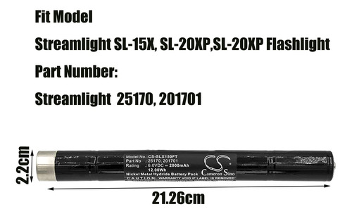 Cs Cameron Sino 6v 2000mah 201701 Batería De Linterna, Ni-mh