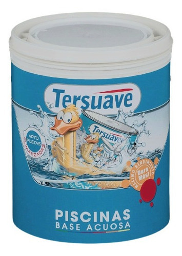 Pintura Piletas Acuosa 1 Lt Tersuave Azul Z/ Flores Esege 