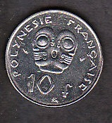 Moneda Republica De Francia 1998 10f Polinecia