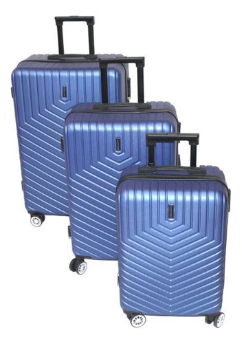 Set De 3 Valijas Northtiger Traful 4 Ruedas Azul Rigida Abs