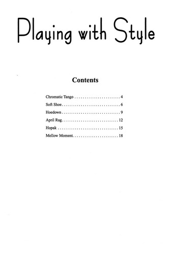 Playing With Style For Violin Duet, Use With Piano Accompani