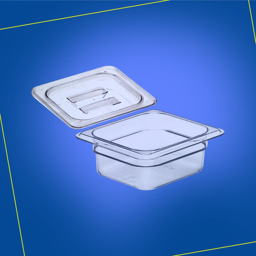 Kit De 10 Cubas Gastronômicas Com Tampa Acrilico 1/6 65mm Cor Trasparente