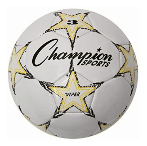 Champion Sports Viper Balón De Fútbol, Talla 3 Color Amarillo/negro/blanco