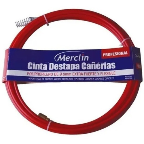 Cinta Destapa Cañerias Merclin 5 Mt 9mm