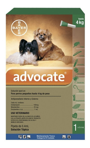 Advocate Perros Pipeta Pulgas Acaros Sarna 0-4kg