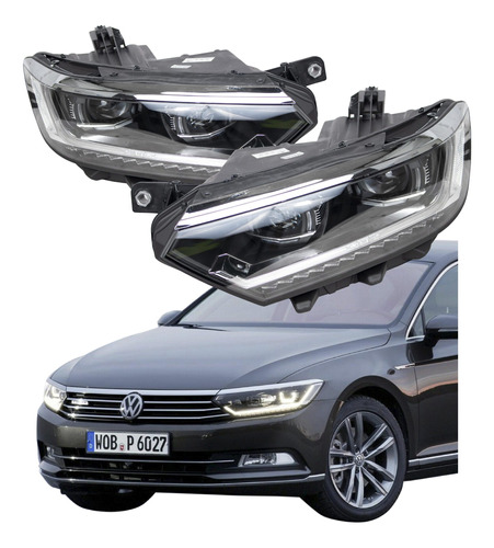 Par Faros Led Passat B8 Drl Xenon Lupas Plug And Play