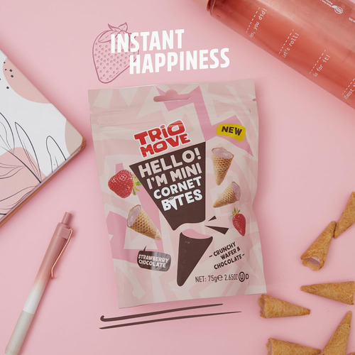 Trio Move Mini Cornet Bites Delicioso Cono De Oblea Crujie