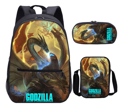 Mochila Escolar King Kong De Godzilla War, Bolsa For Lápice