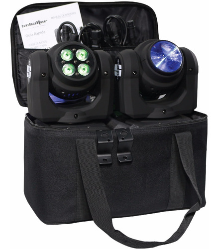 2 Mini Beam Y Wash Cabezas Movil 2 En 1 Con Mochila 55 Watts