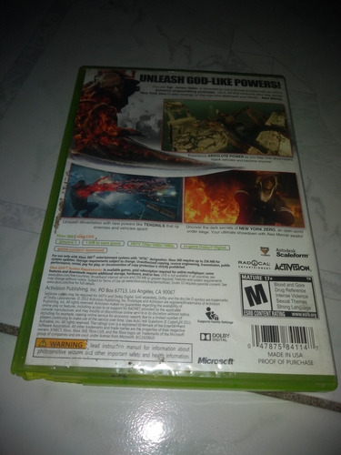 Xbox 360 Live Video Juego Prototype 2 Original Fisico (Usado)