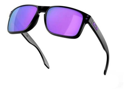 Anteojos de sol Oakley Holbrook Standard con marco de o matter color matte black, lente violet de plutonite prizm, varilla matte black de o matter - OO9102