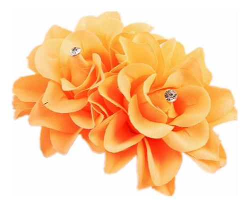 Pinza Para El Pelo Con Doble Flor Y Diamantes De Imitación C