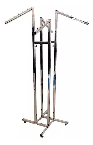 Rack Para Colgar Ropa Exhibidor 4 Brazos 1.8m Con Ruedas