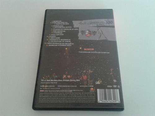 Dvd - Rbd - Tour Generación En Vivo
