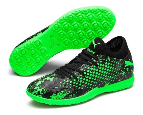 Tenis Puma Negro Verde Rapido Future 19.4 Tt