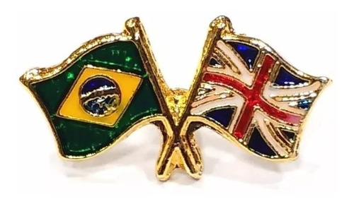 Bótom Pim Broche Bandeira Brasil X Reino Unido Inglaterra