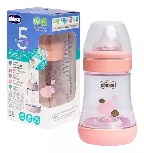Mamadeira Perfect5 150ml Fl Inicial Rosa (0+) - Chicco