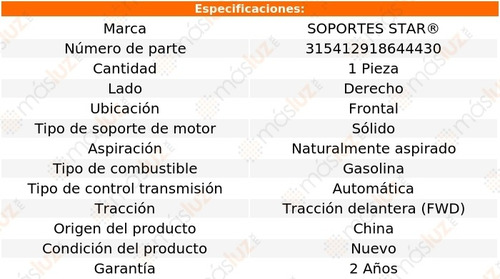 1) Soporte Motor Del Der Ford Focus 2.0l 4 Cil Aut 08