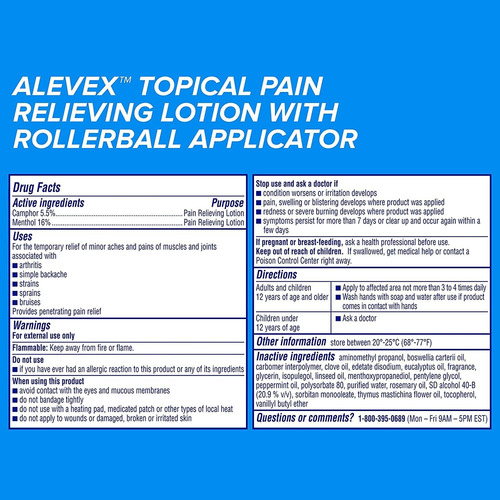 Aleve X Crema Para Alivio Del Dolor En Roll On Maxima Fuerza
