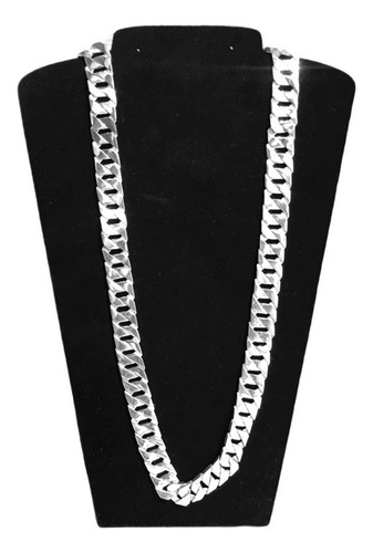 Cordão Corrente D Prata Grossa Fire Blade 15mm Largura 70cm Cor Prateado