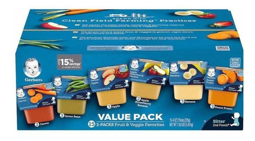 Gerber 2nd Foods Fruit & Veggie Value Pack (4 Oz., 30 Ct.)