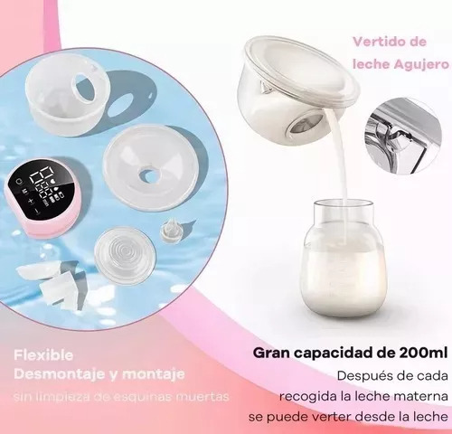 Extractor De Leche Eléctrico Portátil Invisible Electric Manos Libres 3 Modos 9 Niveles Rosa Hewo