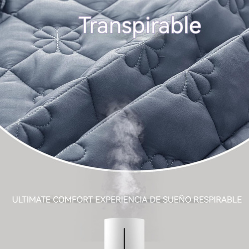 Protector Universal Para Colchón100%impermeable Transpirable Gris Matrimonial