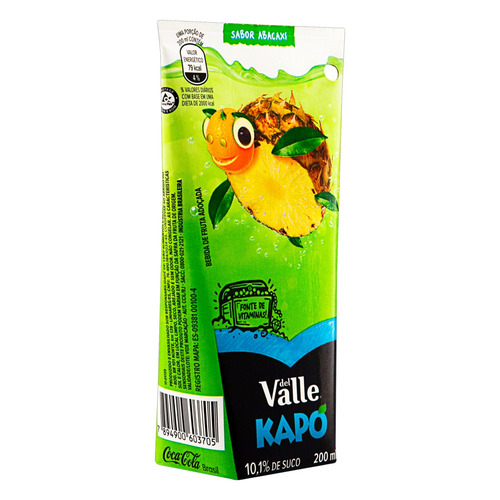 Imagem 3 de 4 de Suco de abacaxi Del Valle Kapo adoçada sem glúten 200 ml