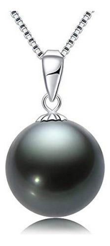 Collar - Black Pearl Necklace Tahitian Pearl Pendant, 18k Go