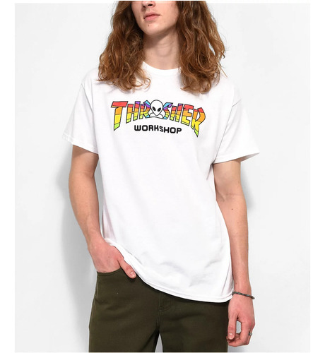 Remera Thrasher X Alien Workshop Blanca Spectrum Original !