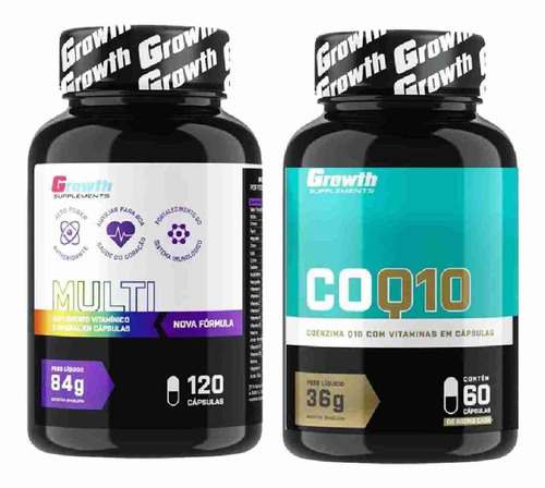 Multivitaminico 120 Caps + Coenzima Q10 60 Caps Growth