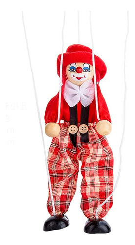 Divertida Marioneta De Payaso De Cuerda De Madera Para Activ