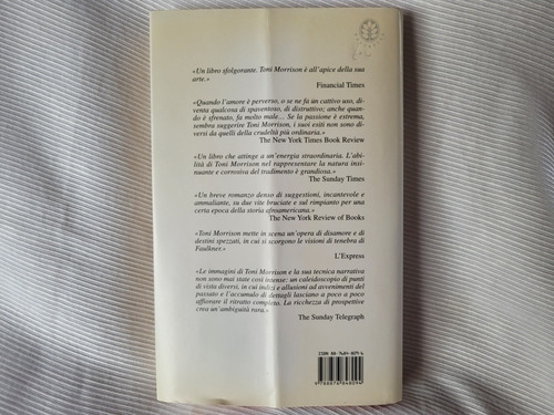 Amore Toni Morrison Frassinelli En Italiano Tapa Dura