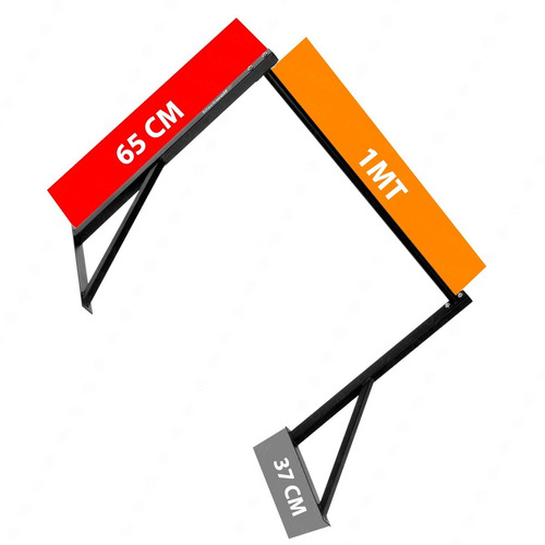 Kit Barra Fixa 65 Cm + Barra Paralela Dip Com Passantes