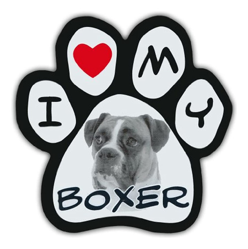 Imanes En Forma De Pata De Perro, Texto ''i Love My Boxer''