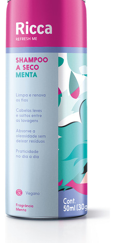 Shampoo A Seco Belliz Ricca Menta 50ml 3 Unidades