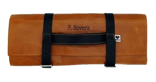 Imagen 3 de 9 de Bolso Porta 10 Cuchillos Cuero Cocina Parrilla + Grabado