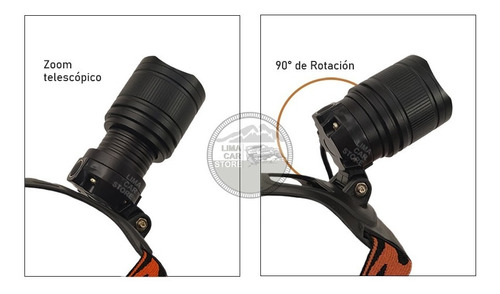 Imagen 3 de 3 de Linterna De Cabeza Profesional Minera Led Recargable Usb