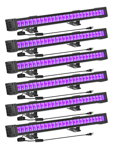 Luces Negras 6 Paquetes, Barra De Luz Negra Led, 24w Ip...