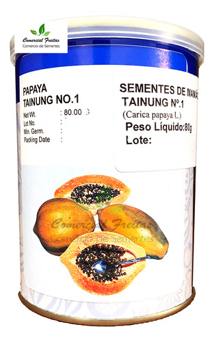 Sementes De Mamão Hib. Tainung Nº1 (papaya) Lata C/ 80 Gr