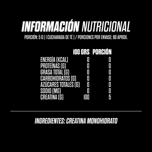 Creatina Gohard Monohidratada - 60 Servicios