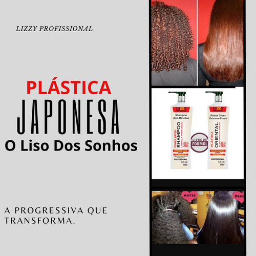 Escova Progressiva Sem Formol Plástica Oriental Lizzy 2x1 Litro Semi Definitiva.