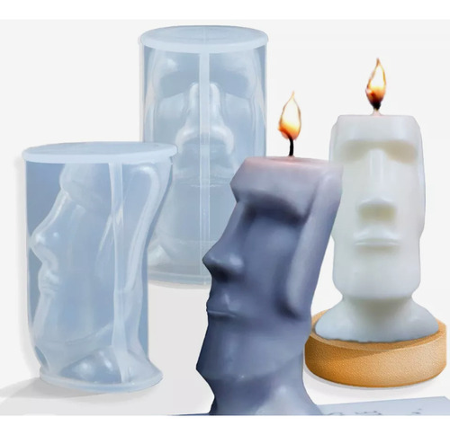 Molde Moai Silicona Para Velas Y Jabones 