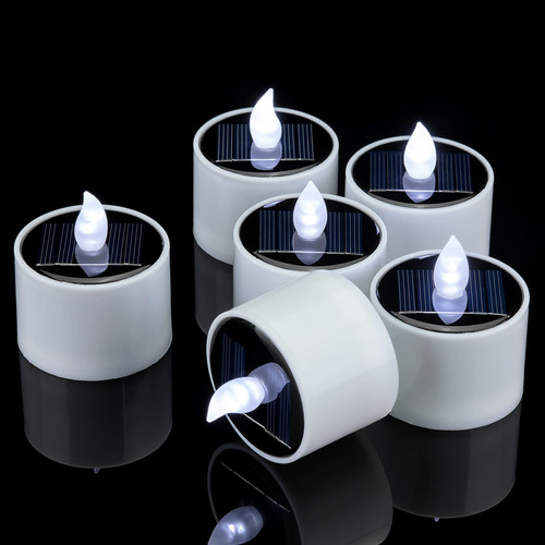 Kit De 6 Velas Solares Led Impermeables Recargables Para Jar