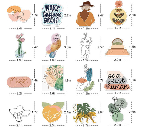 100 Pegatinas Bohemias, Pegatinas De Vinilo Impermeables Con