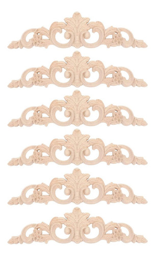 6 Piezas De Molduras De Madera, Apliques De Madera, Calcoman