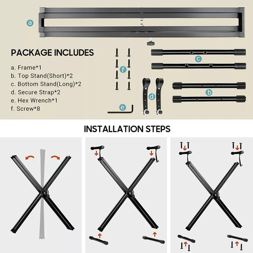 Doremama Soporte De Teclado, Para Teclado Reforzado Plegable Forma de X 30-89 cm Portátiles,Forma de X Portátiles para Teclado Musical,con 7 Posiciones Ajustables Altura y Anchura, para Piano Digital