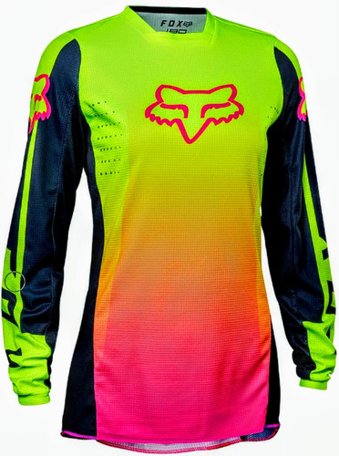Jersey Fox Dama Mujer Moto Ciclismo Bici Rzr Varias Tallas M Ediana Fosfo