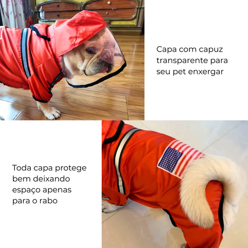 Chubasquero Impermeable Con Capucha Transparente Para Perros